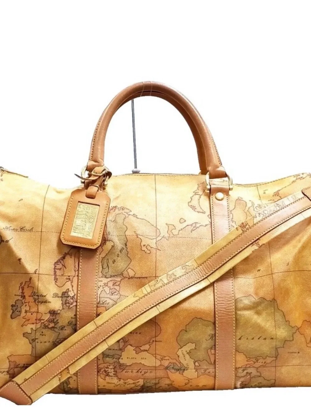 Vintage Alviero Martini 1ª Classe Geo Map Boston Duffle Bag